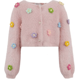 Lola + The Boys Lola + The Boys 3D Rainbow Daisy Cardigan