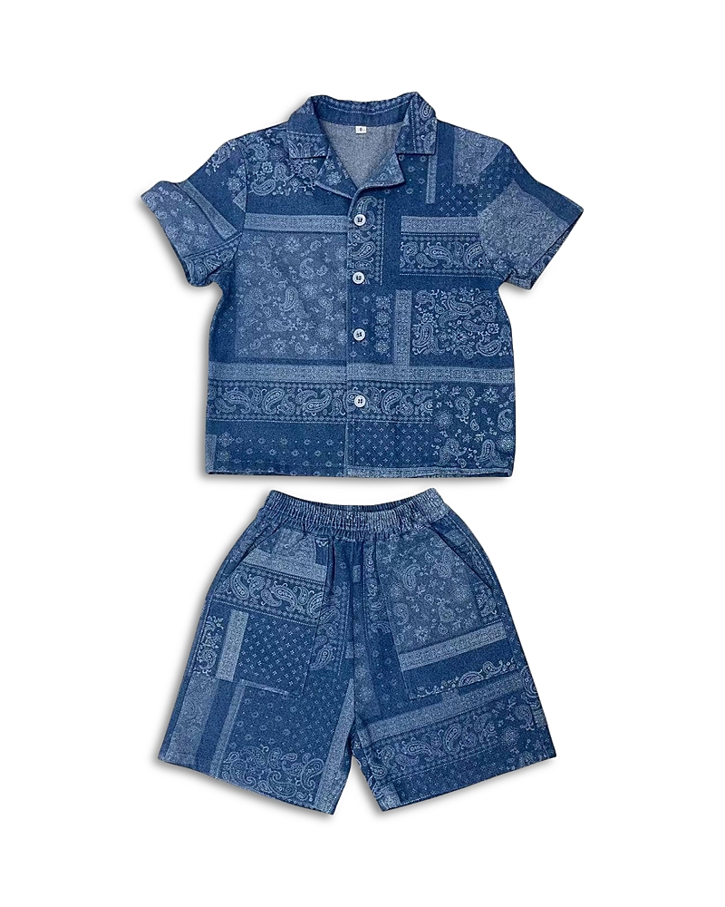 Lola + The Boys Lola + The Boys Boys' Bandana Denim Short Set