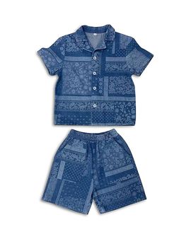 Lola + The Boys Lola + The Boys Boys' Bandana Denim Short Set
