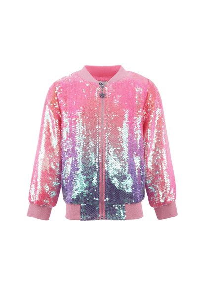Lola + The Boys Lola + The Boys Bubble Gum Shimmer Sequin Bomber