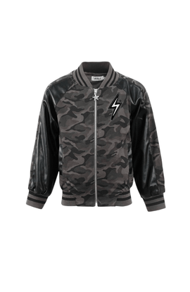 Lola + The Boys Lola + The Boys Camo Flash Leather Bomber