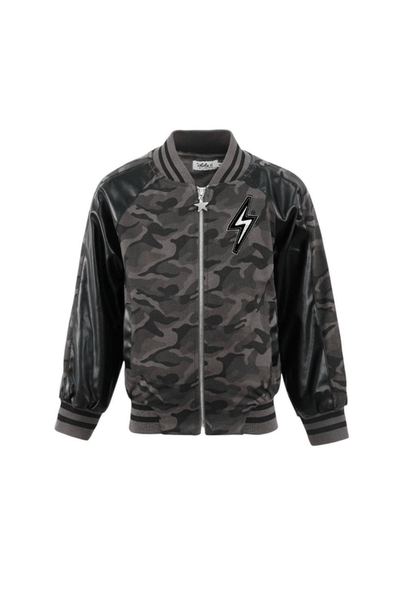 Lola + The Boys Lola + The Boys Camo Flash Leather Bomber