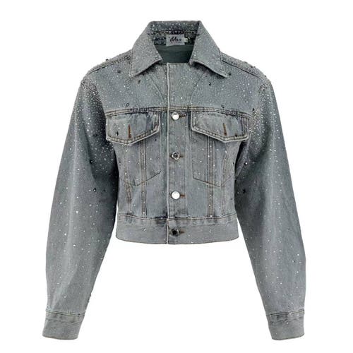 Lola + The Boys Lola + The Boys Crystal Bow Denim Jacket