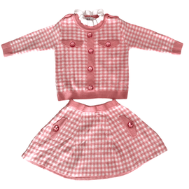 Lola + The Boys Lola + The Boys Gingham Gem Sweater Set