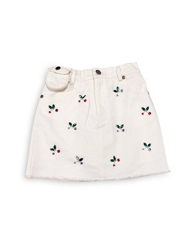Lola + The Boys Lola + The Boys Girls' Cherry On Top Gem Denim Skirt
