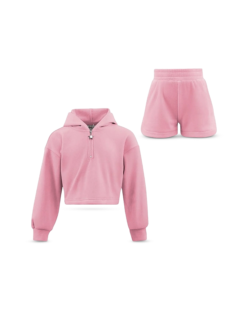 Lola + The Boys Lola + The Boys Girls' Pastel Velour Hoodie & Shorts Set