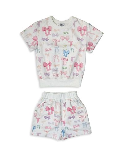 Lola + The Boys Lola + The Boys Girls' Pretty Bows Top & Shorts Set