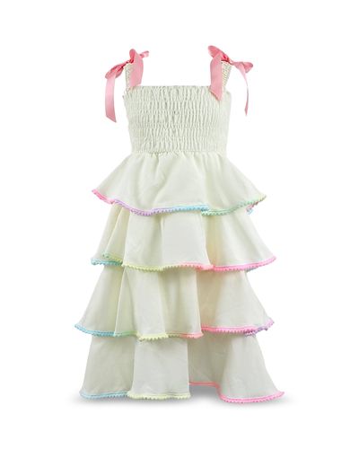 Lola + The Boys Lola + The Boys Girls' Rainbow Tiered Bow Dress