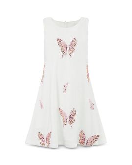 Lola + The Boys Lola + The Boys Girls' Sequin Butterfly Velour Dress