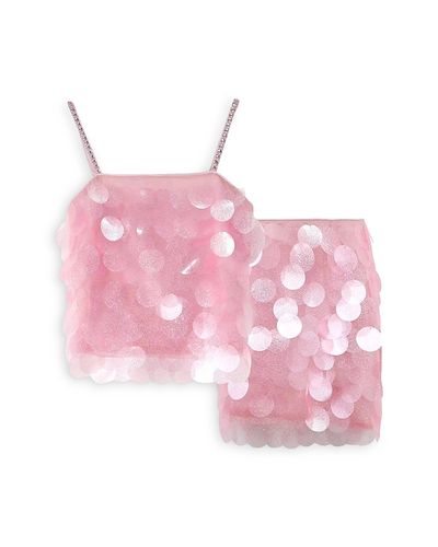 Lola + The Boys Lola + The Boys Girls' Shimmer Paillette Magic Top & Skirt Set