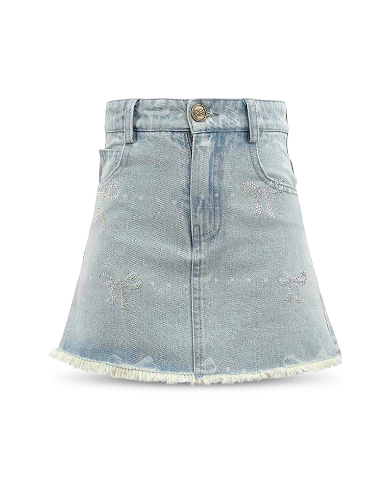 Lola + The Boys Lola + The Boys Girls' Sparkle Bows Denim Skirt