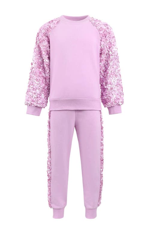 Lola + The Boys Lola + The Boys Lavender Sequin Joggers Set 