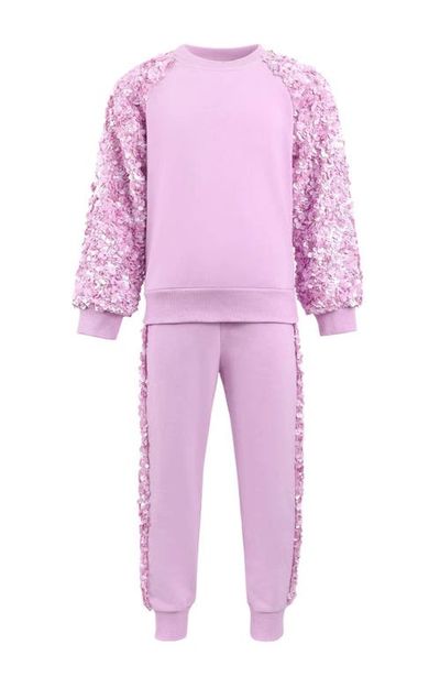 Lola + The Boys Lola + The Boys Lavender Sequin Joggers Set 