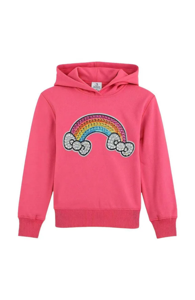Lola + The Boys Lola + The Boys Rainbow Bows Gem Hoodie