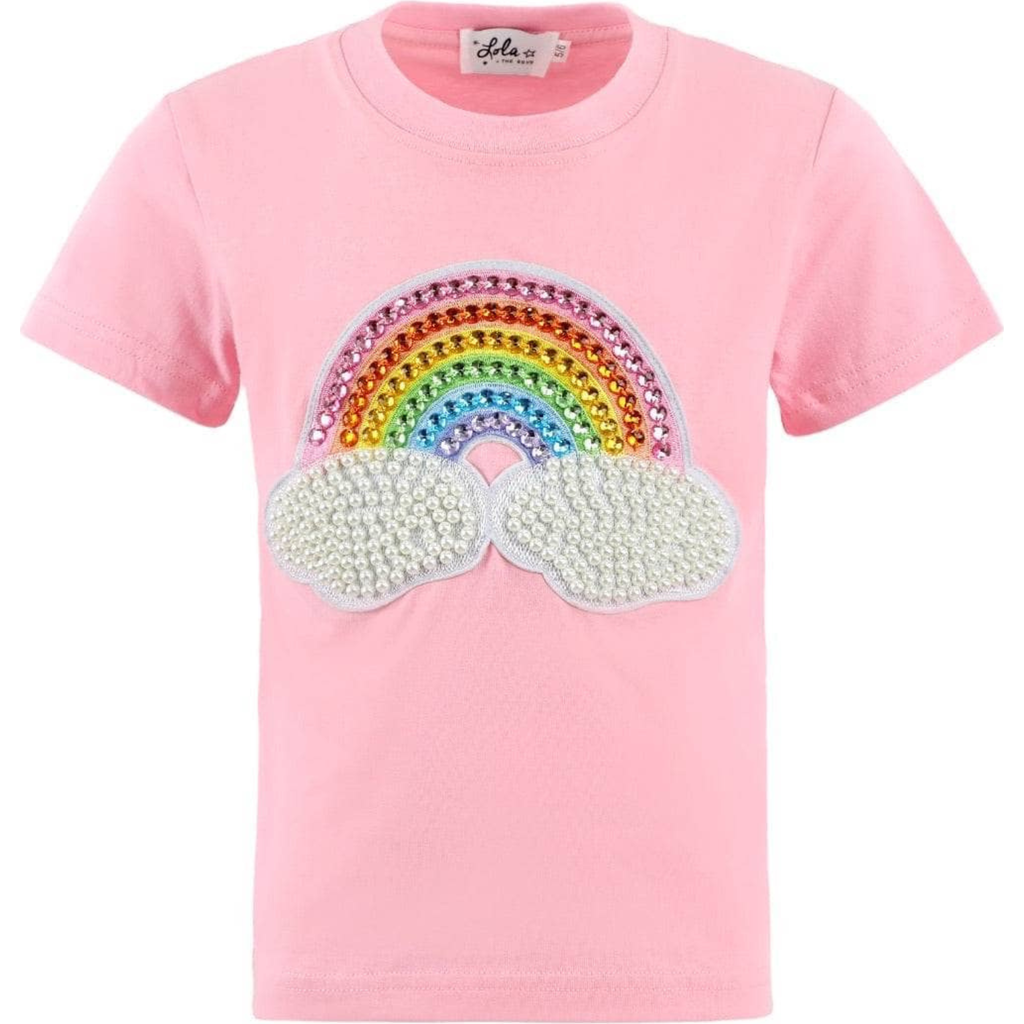 Lola + The Boys Lola + The Boys Rainbow Pearl Patch T-shirt