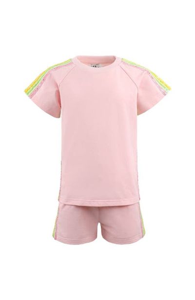 Lola + The Boys Lola + The Boys Rainbow Stripe Short Set