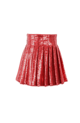 Lola + The Boys Lola + The Boys Scarlet Pleated Shimmer Skirt