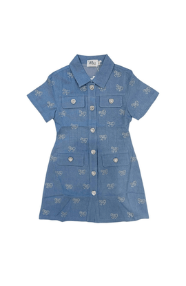 Lola + The Boys Lola + The Boys Shimmer Bows Denim Dress