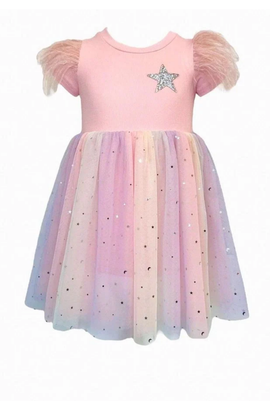 Lola + The Boys Lola + The Boys Shining Star Feather Tutu Dress