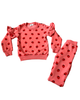 Lola + The Boys Lola + The Boys Strawberry Ruffle Joggers Set - 1