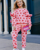 Lola + The Boys Lola + The Boys Strawberry Ruffle Joggers Set - 4