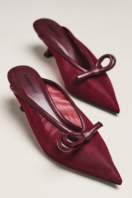 Lola Cruz Bow Mule Heels