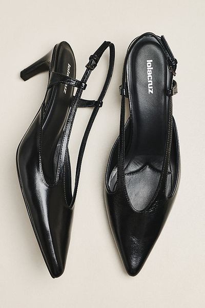 Lola Cruz Cutout Slingback Kitten Heels