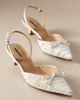 Lola Cruz Pleated Bow Kitten Heels - 1