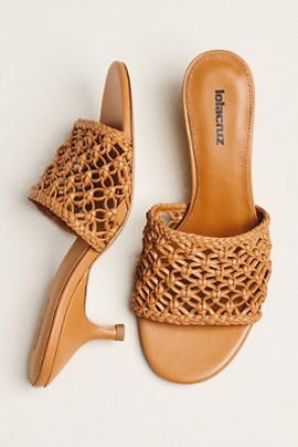 Lola Cruz Woven Heeled Mule Sandals