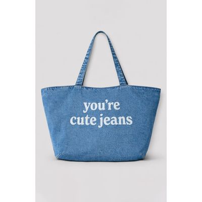Lola Denim Lola Denim The "You're Cute Jeans" Denim Tote Bag