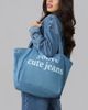 Lola Denim Lola Denim The "You're Cute Jeans" Denim Tote Bag - 3