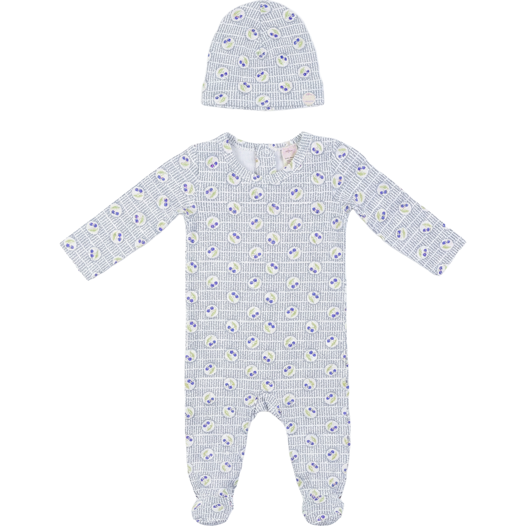 LOLA LOLA Boy Cherry Print Soft Cotton Modal Romper & Hat Set