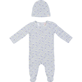 LOLA LOLA Boy Cherry Print Soft Cotton Modal Romper & Hat Set