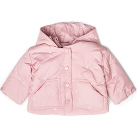 LOLA LOLA Cherry Embroidered Removable Hood Snap Front Coat