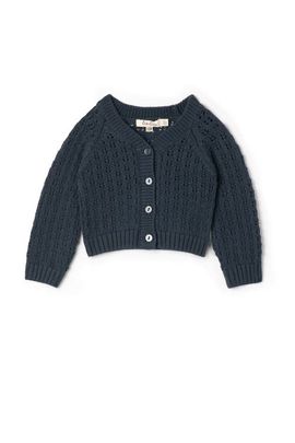 LOLA LOLA Pointelle Button-Front Knit Cardigan