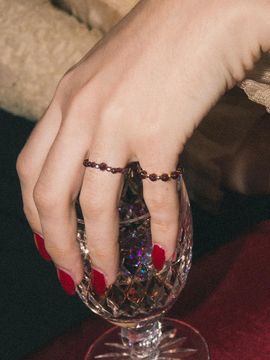 L’OMBRILLANT Bordeaux Garnet Gold-plated Ring [Red]