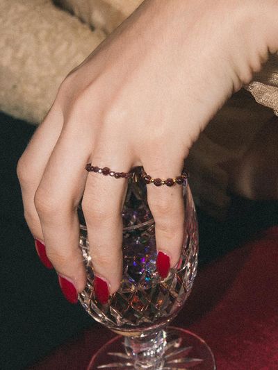 L’OMBRILLANT Bordeaux Garnet Gold-plated Ring [Red]