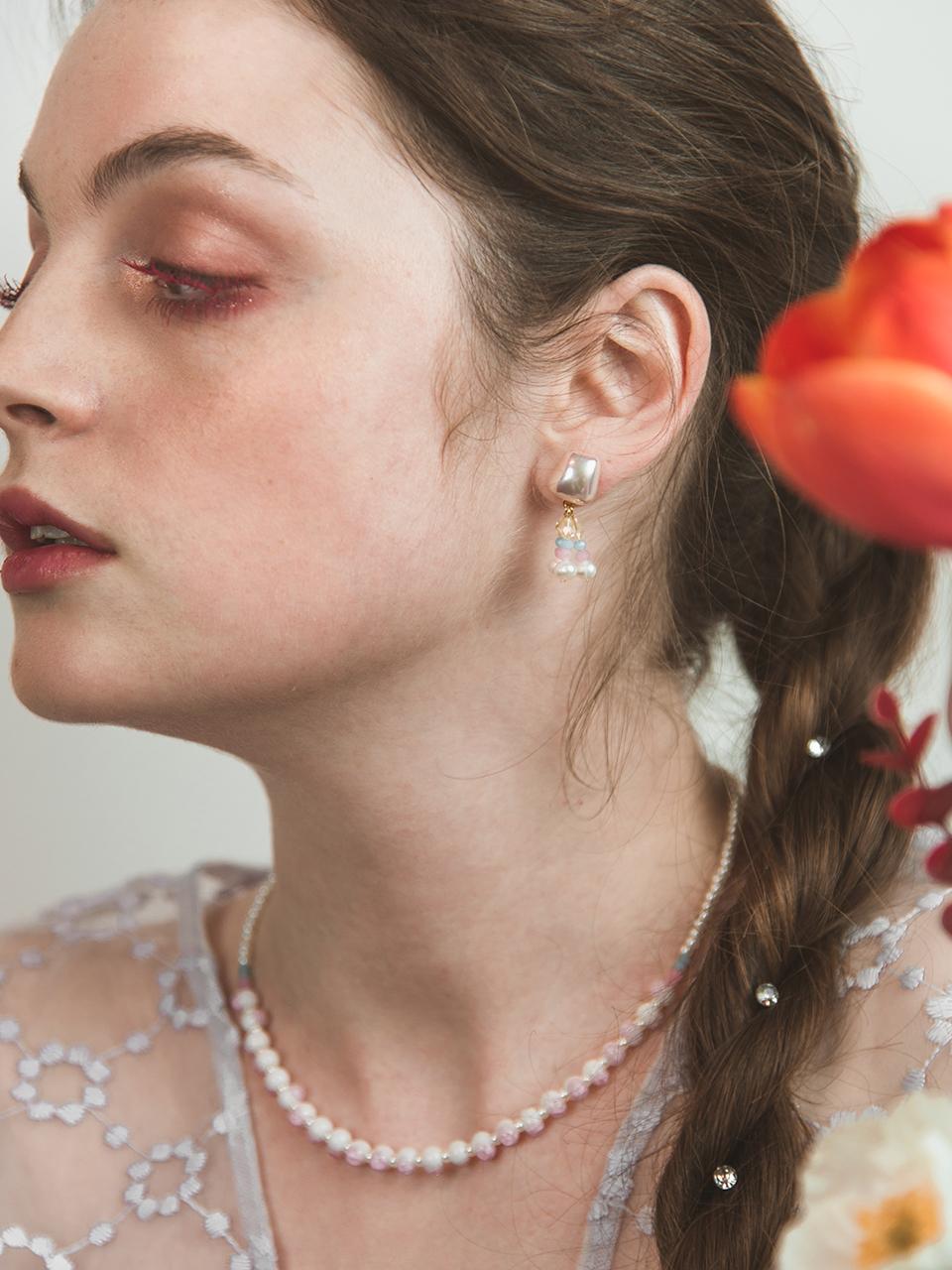 L’OMBRILLANT Crystal Pearl Drop Earrings