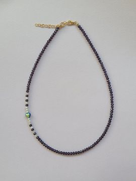 L’OMBRILLANT Crystal Reversible Heart Glass Necklace [PURPLE]