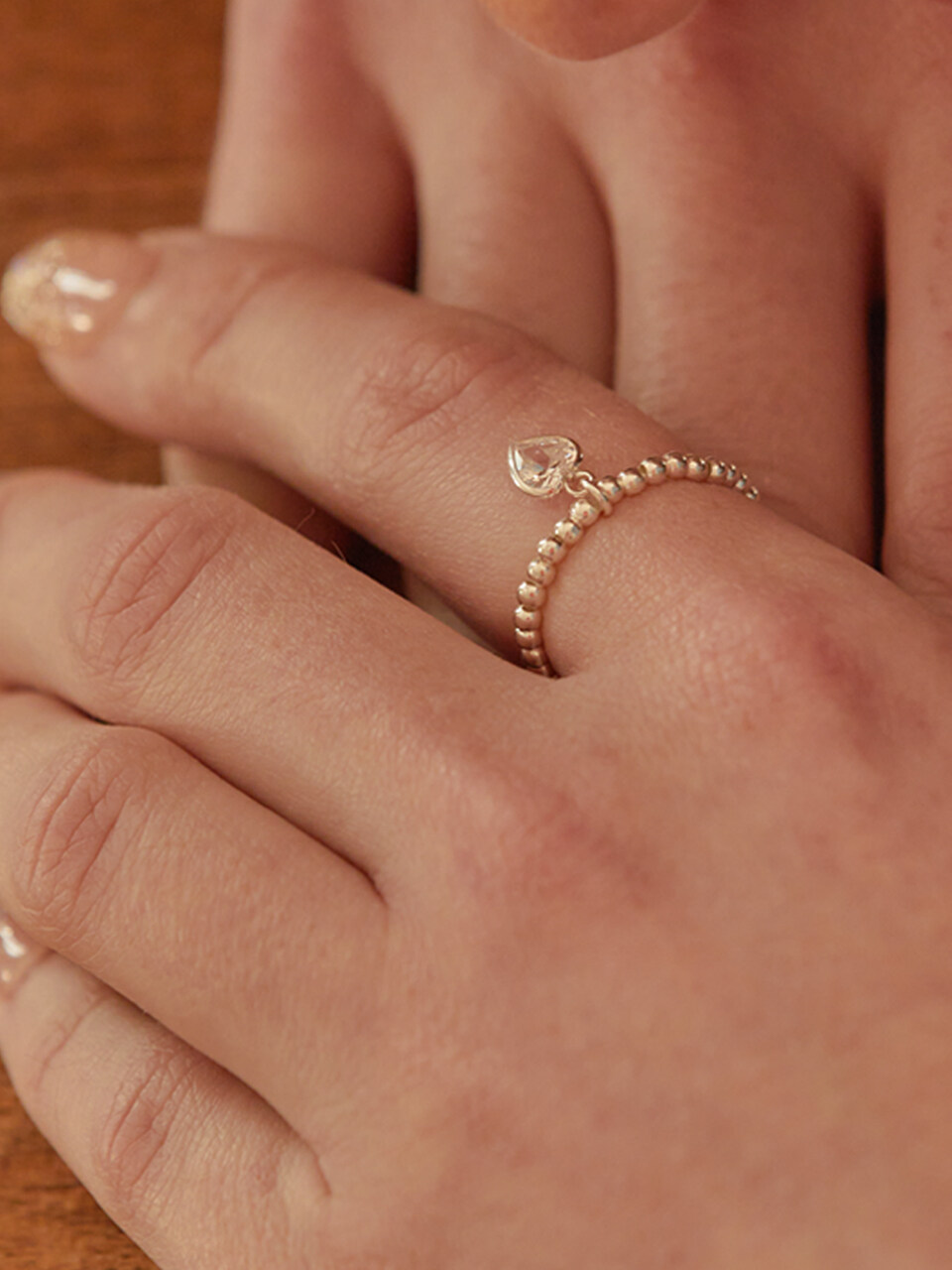 L’OMBRILLANT Cubic Heart Silver Ring