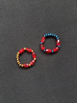 L’OMBRILLANT European Glass Crystal Ring [Blue/Gold]