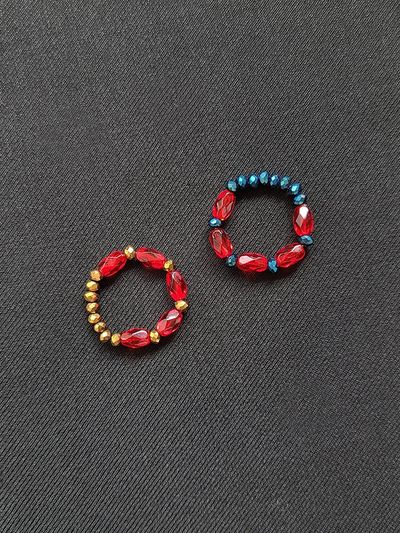 L’OMBRILLANT European Glass Crystal Ring [Blue/Gold]