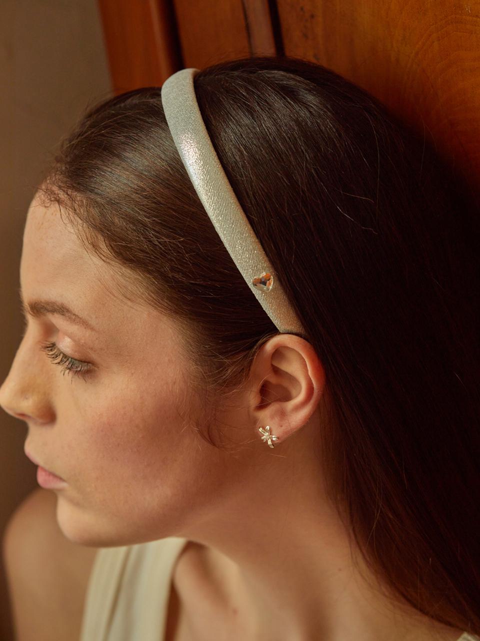 L’OMBRILLANT Heart Glitter Hairband (SILVER)