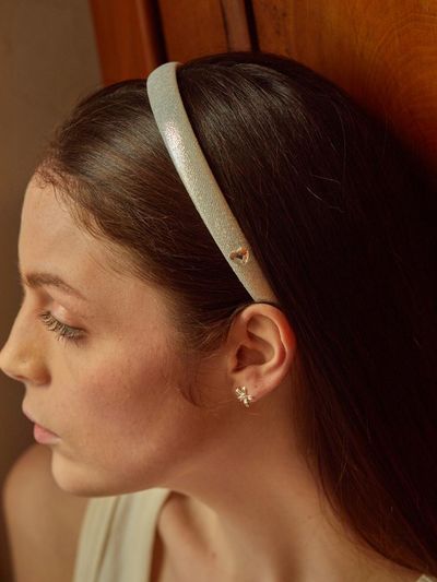 L’OMBRILLANT Heart Glitter Hairband (SILVER)