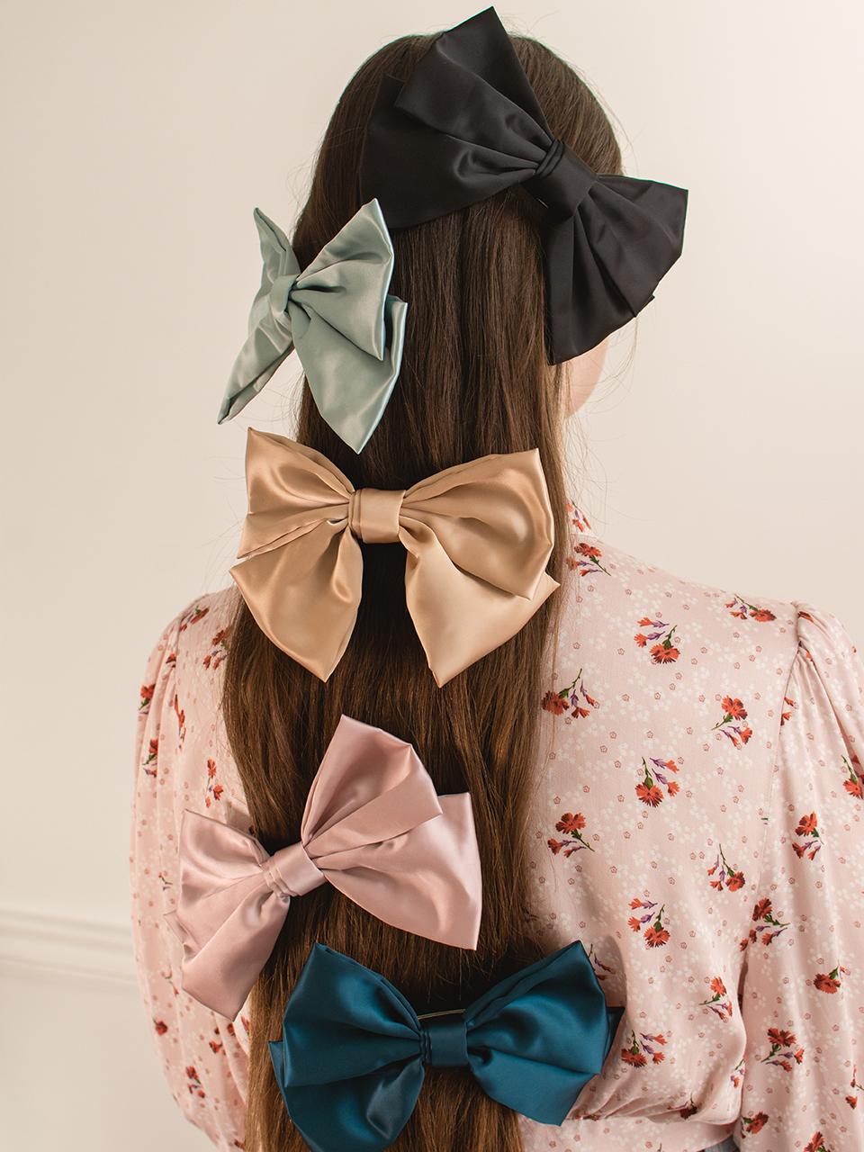 L’OMBRILLANT Large Lustrous Bow Automatic Hair Pin