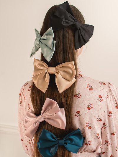 L’OMBRILLANT Large Lustrous Bow Automatic Hair Pin