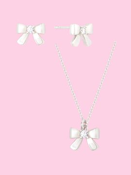 L’OMBRILLANT Marvel Ribbon Cubic Earrings and Necklace Set