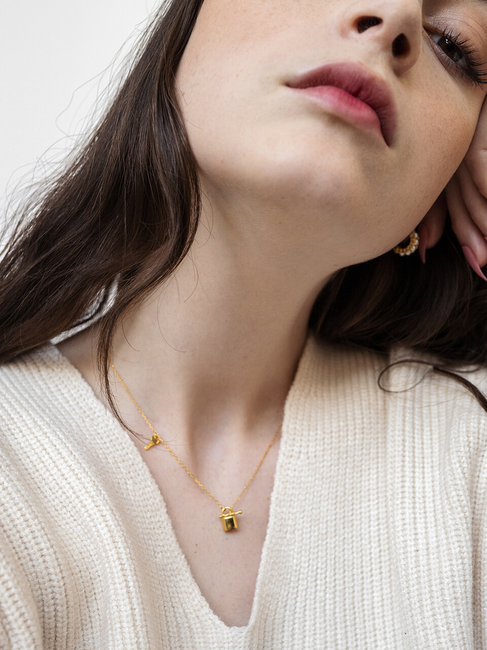 L’OMBRILLANT Petit Lock And Key Necklace