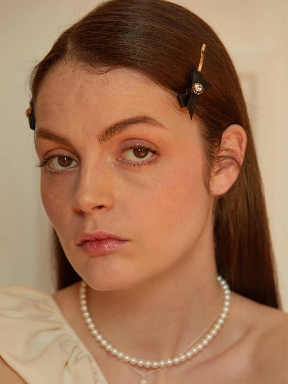 L’OMBRILLANT Petite Ribbon Hair Pin Set _ Black