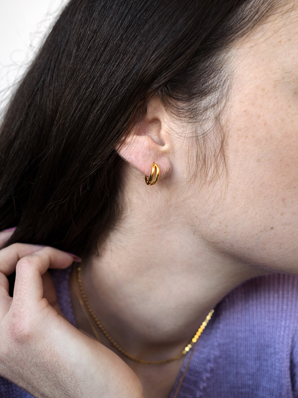 L’OMBRILLANT Silver Daily One Touch Earrings